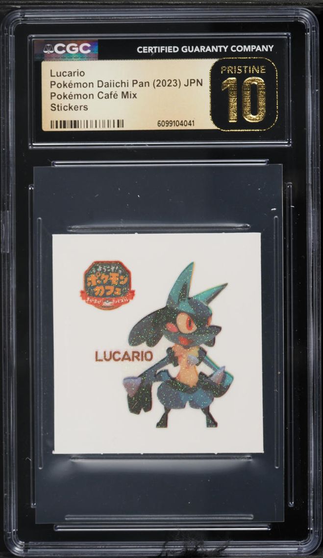 2023 Pokemon Japanese Daiichi Pan Pokemon Cafe Mix Stickers Lucario CGC 10 PRISTINE