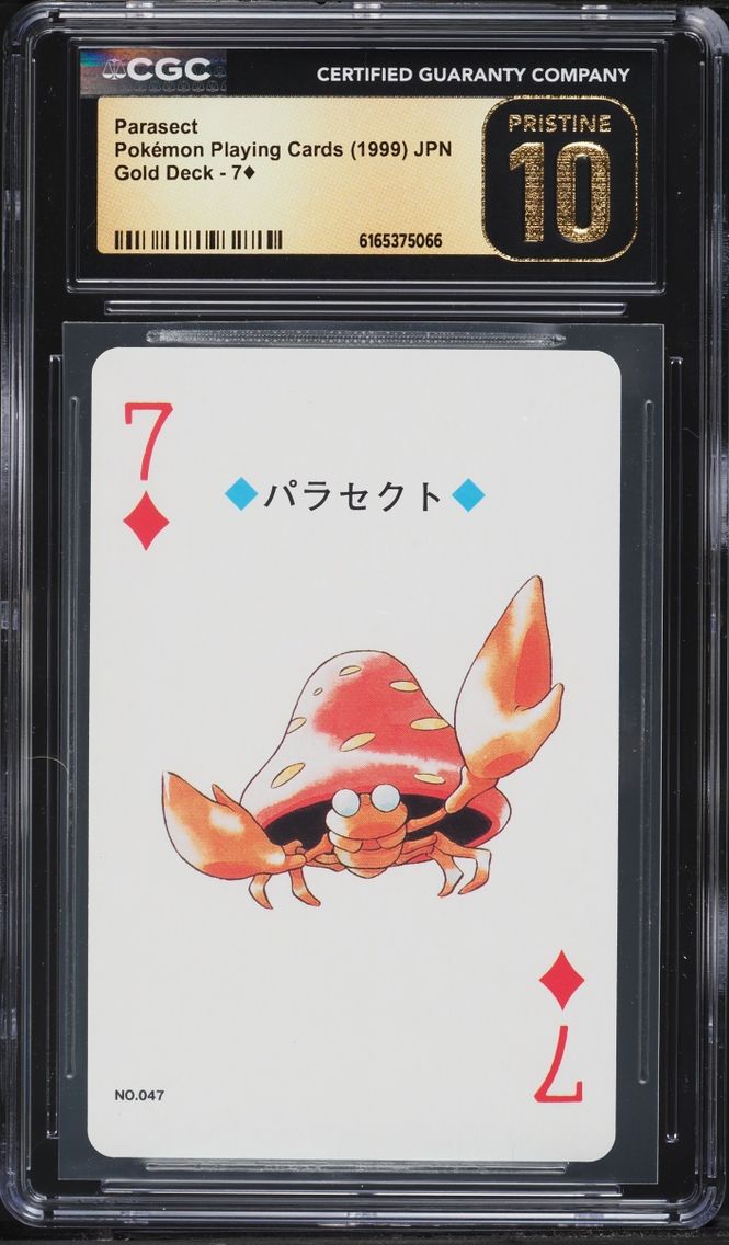 1999 Pokemon Japanese Gold Poker Set Nintendo Playing Cards Parasect CGC 10 PRISTINE