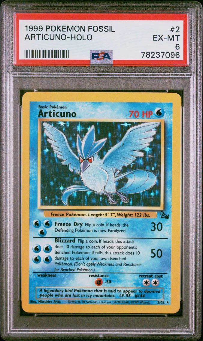 1999 #2 Articuno-Holo PSA 6 Fossil