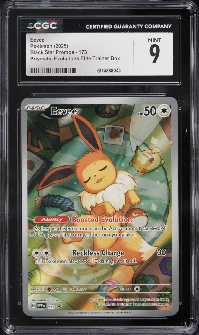 2025 Pokemon Scarlet & Violet Promo Prismatic Evolutions ETB Full Art Eevee #173 CGC 9 MINT