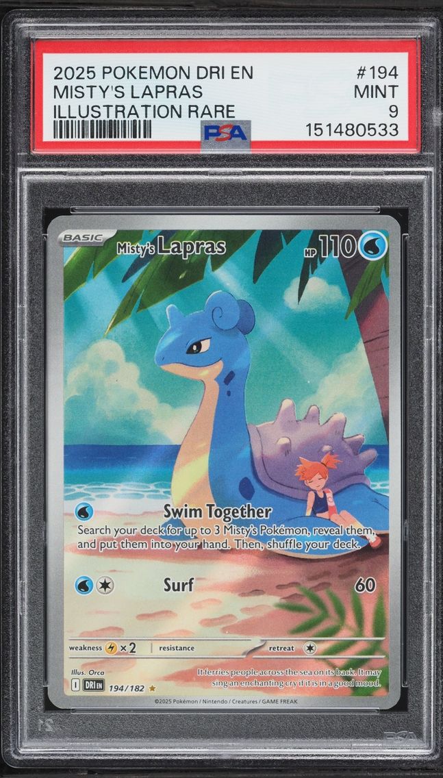 2025 Pokemon Scarlet & Violet Destined Rivals IR Misty's Lapras #194 PSA 9 MINT
