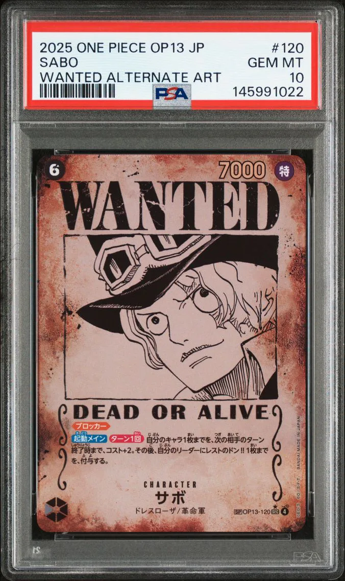 2025 #120 Sabo PSA 10 One Piece Japanese OP13-Carrying on His Will