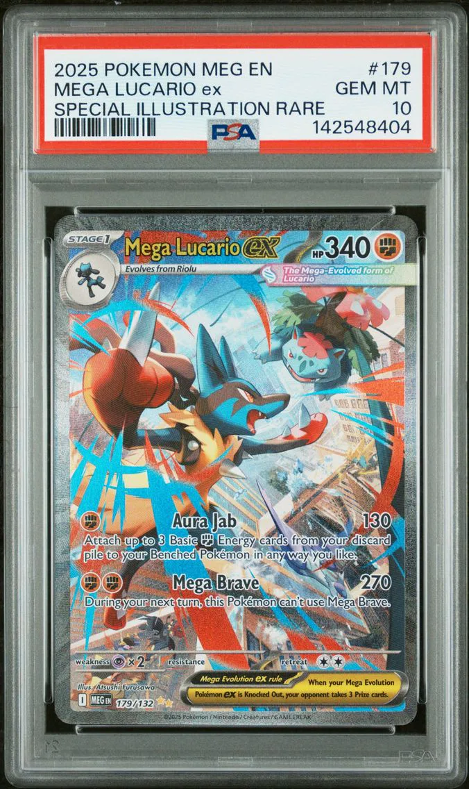 2025 #179 Mega Lucario EX PSA 10 Meg EN-Mega Evolution