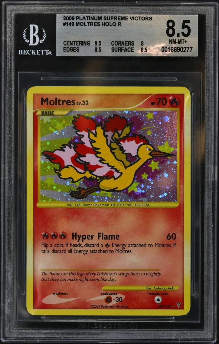 2009 #149 Moltres HOLO R BGS 8.5 Platinum Supreme Victors