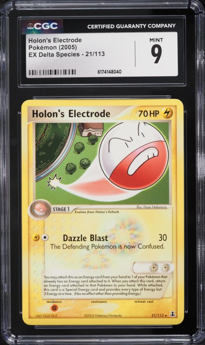 2005 Pokemon Ex Delta Species Holon's Electrode #21 CGC 9 MINT
