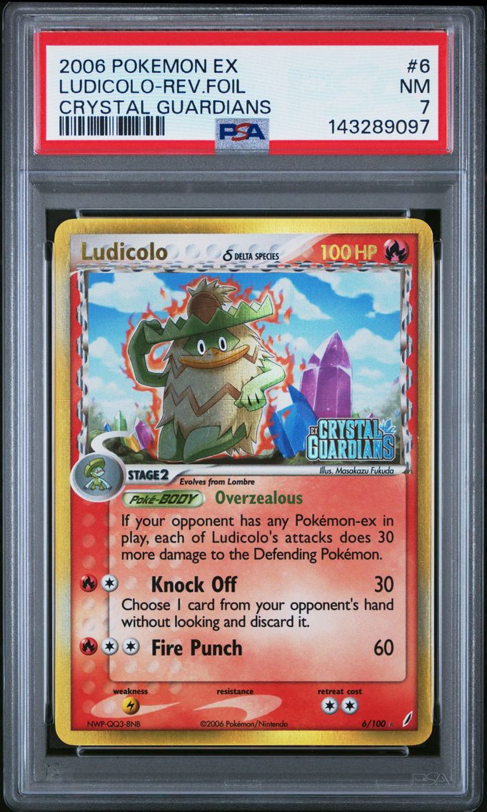 2006 #6 Ludicolo-Reverse Foil PSA 7 EX Crystal Guardians Pokemon