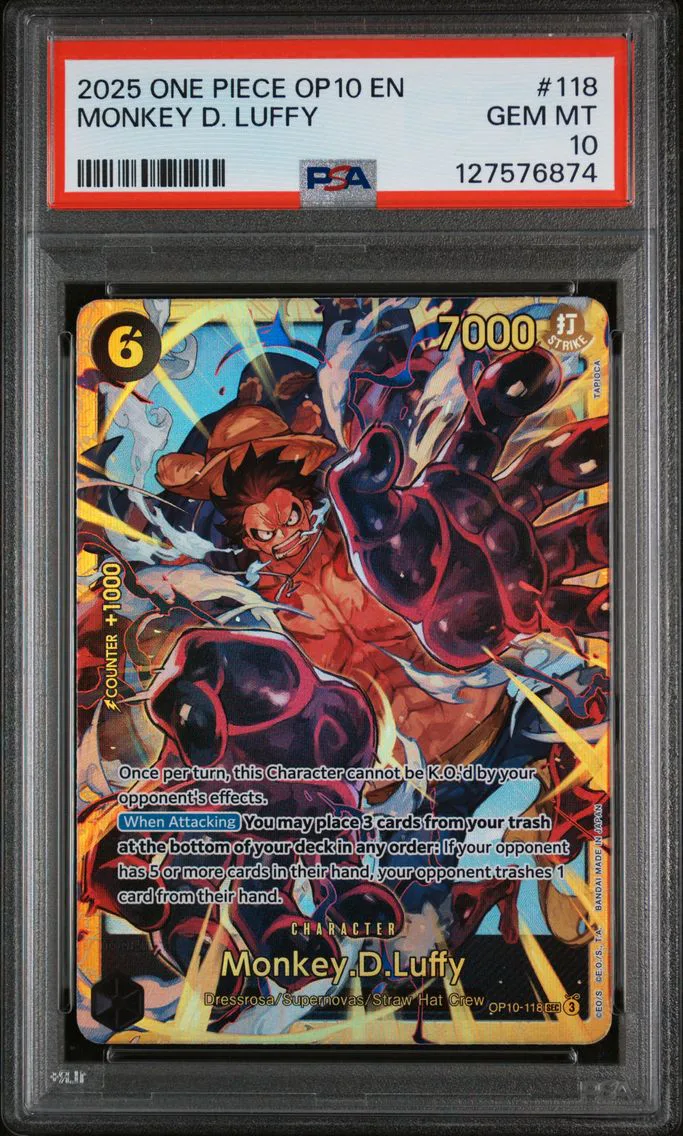2025 #118 Monkey D. Luffy PSA 10 One Piece OP10-Royal Blood