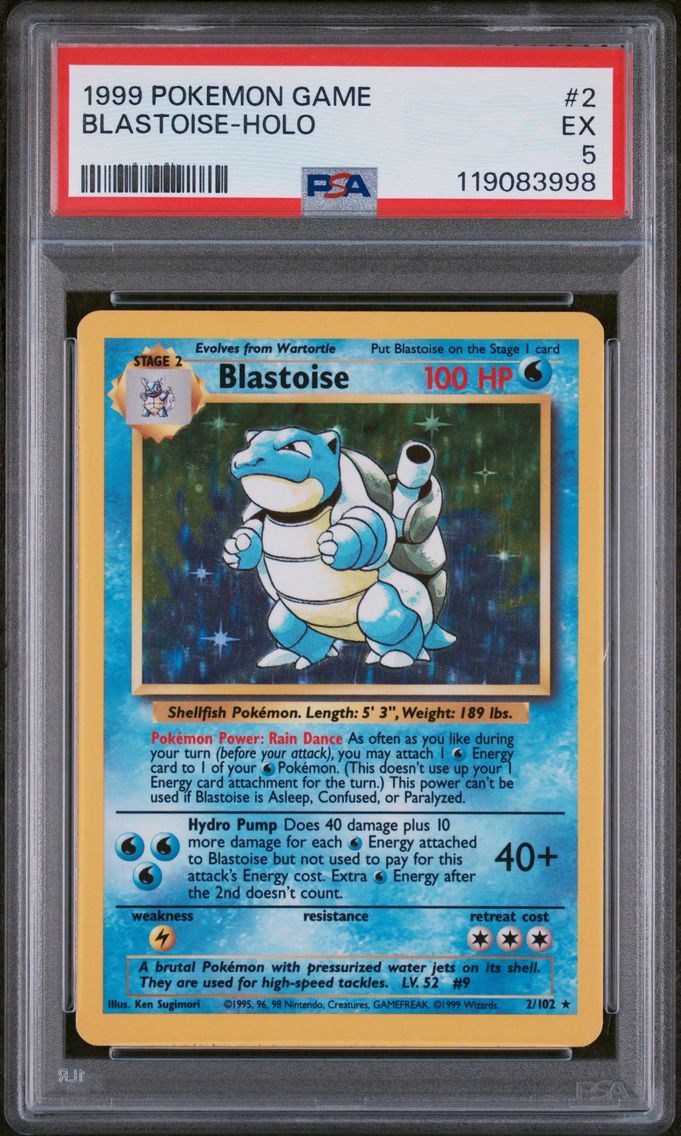 1999 #2 Blastoise-Holo PSA 5 Game
