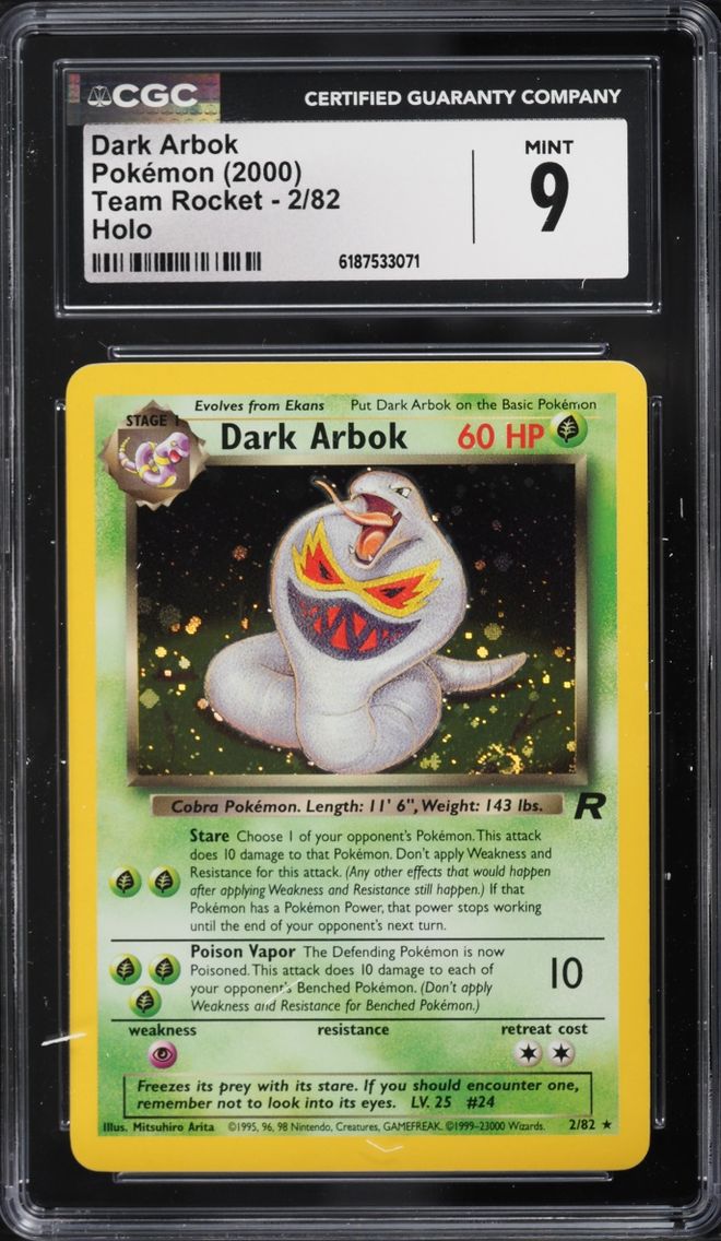 2000 #2 Dark Arbok CGC 9 Pokemon Team Rocket Holo