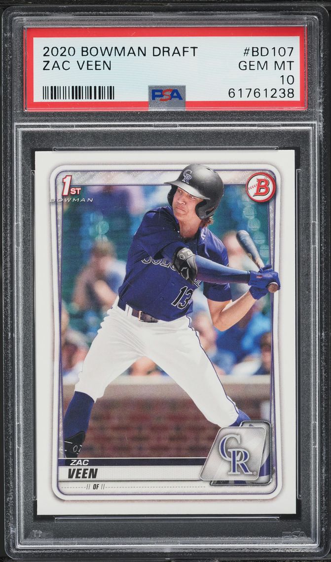 2020 Bowman Draft Zac Veen PROSPECT #BD-107 PSA 10 GEM MINT