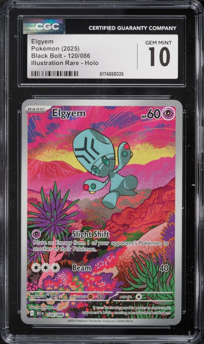 2025 Pokemon Scarlet & Violet Black Bolt IR Elgyem #120 CGC 10 GEM MINT