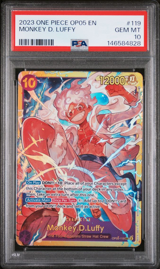 2023 #119 Monkey D. Luffy PSA 10 One Piece OP05-Awakening of the New Era
