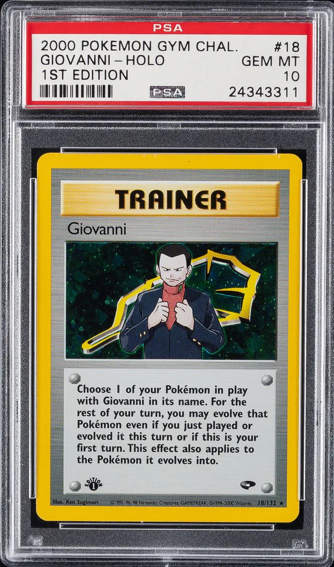 2000 #18 GIOVANNI-HOLO PSA 10 POKEMON GYM CHALLENGE | 1ST EDITION