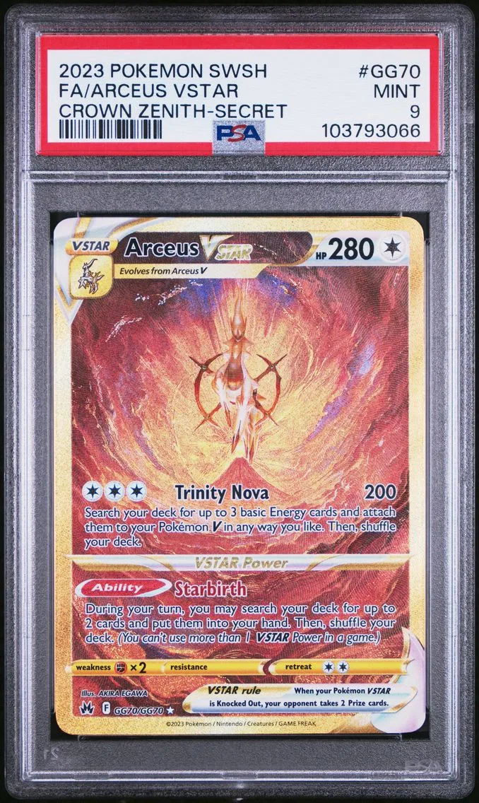 2023 #GG70 Full Art/Arceus Vstar PSA 9 Sword and Shield Crown Zenith
