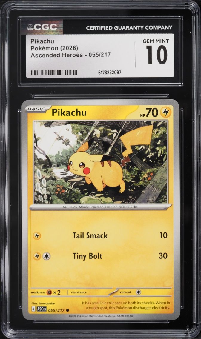 2026 Pokemon Mega Evolution Ascended Heroes Pikachu #55 CGC 10 GEM MINT