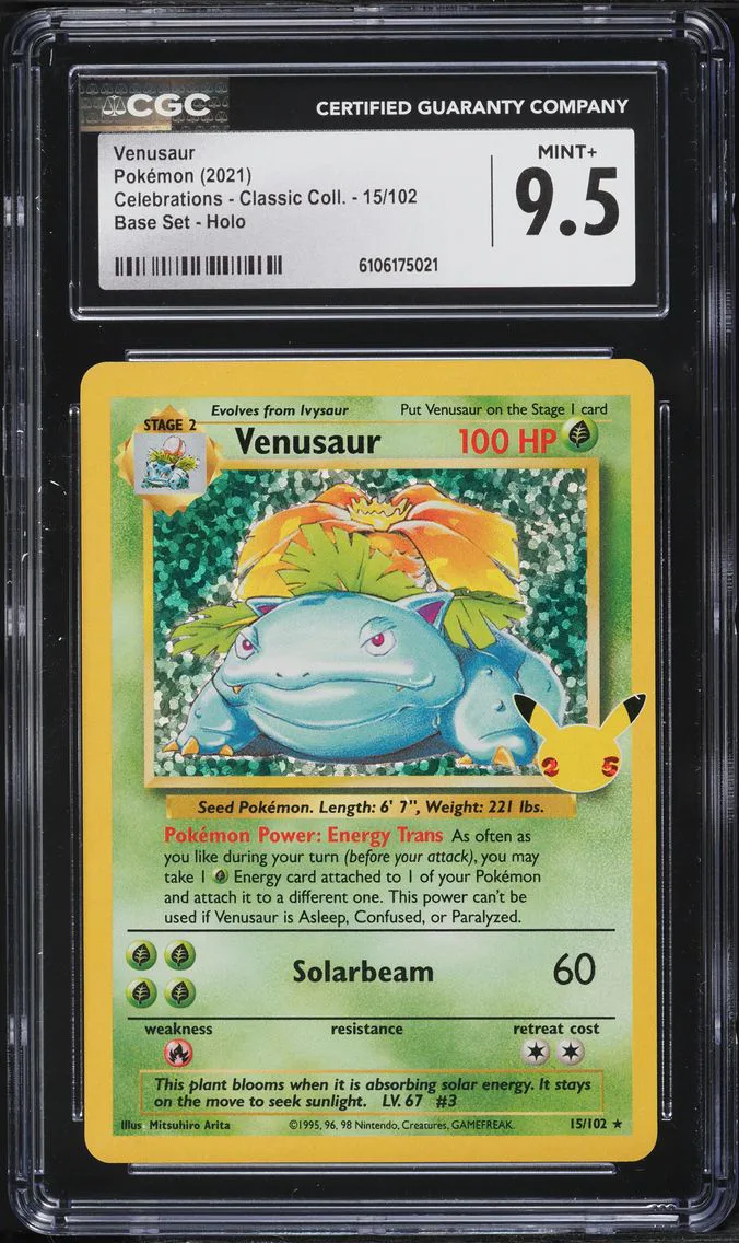 2021 #15 Venusaur-Holo CGC 9.5 Celebrations Classic Collection Pokemon