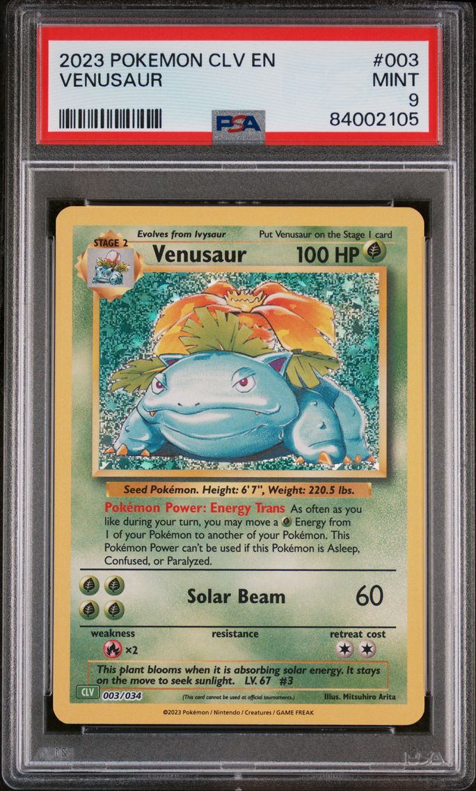 2023 #003 Venusaur PSA 9 CLV-Trading Card Game Classic Venusaur & Lugia EX Deck Pokemon