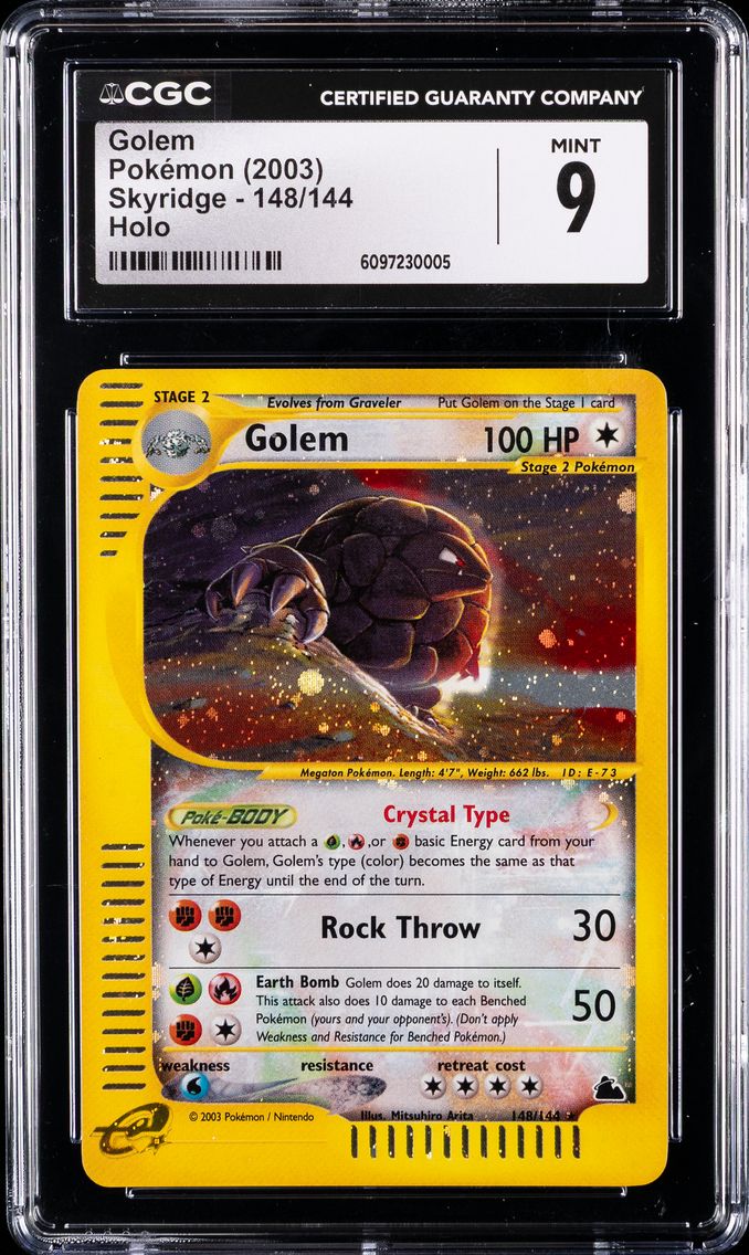 2003 #148 Golem-Holo CGC 9 Skyridge Pokemon