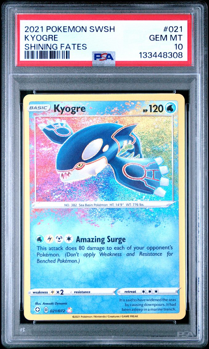 2021 #021 Kyogre PSA 10 Sword & Shield Shining Fates