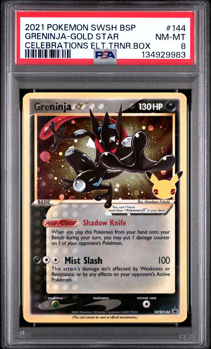 2021 #144 Greninja-Gold Star PSA 8 Swsh Black Star Promo