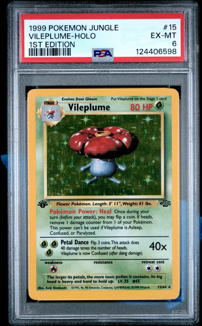 1999 #15 Vileplume-Holo 1st Edition PSA 6 Jungle Pokemon