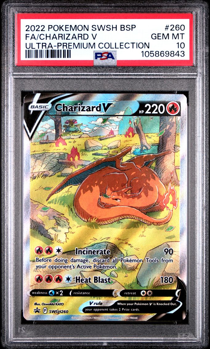 2022 #260 Full Art/Charizard V PSA 10 Swsh Black Star Promo Pokemon