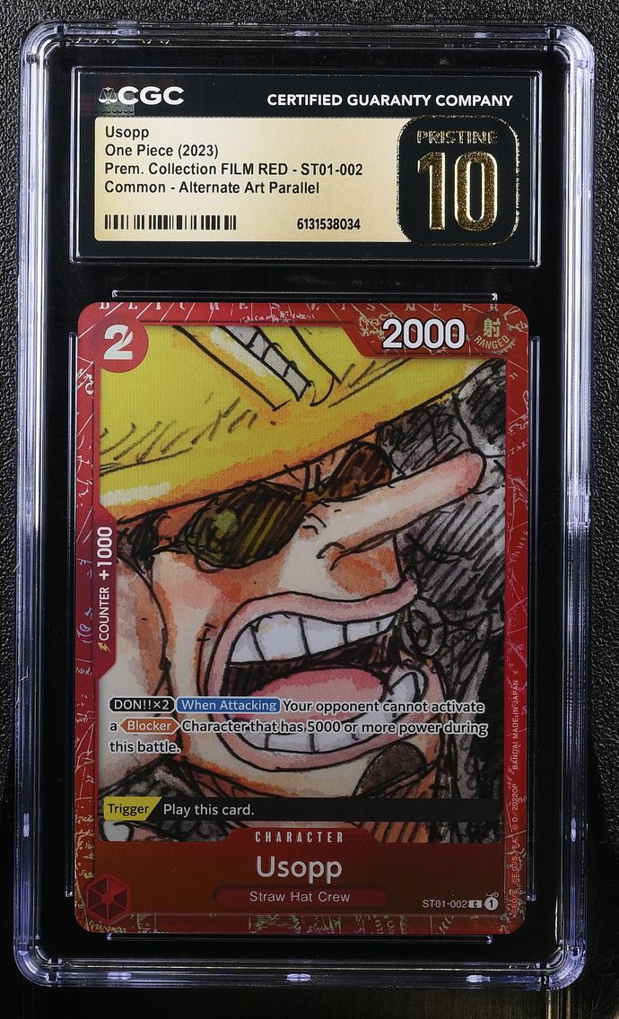 2023 #ST01-002 Usopp CGC 10 Pristine Premium Collection FILM RED (Foil) - English