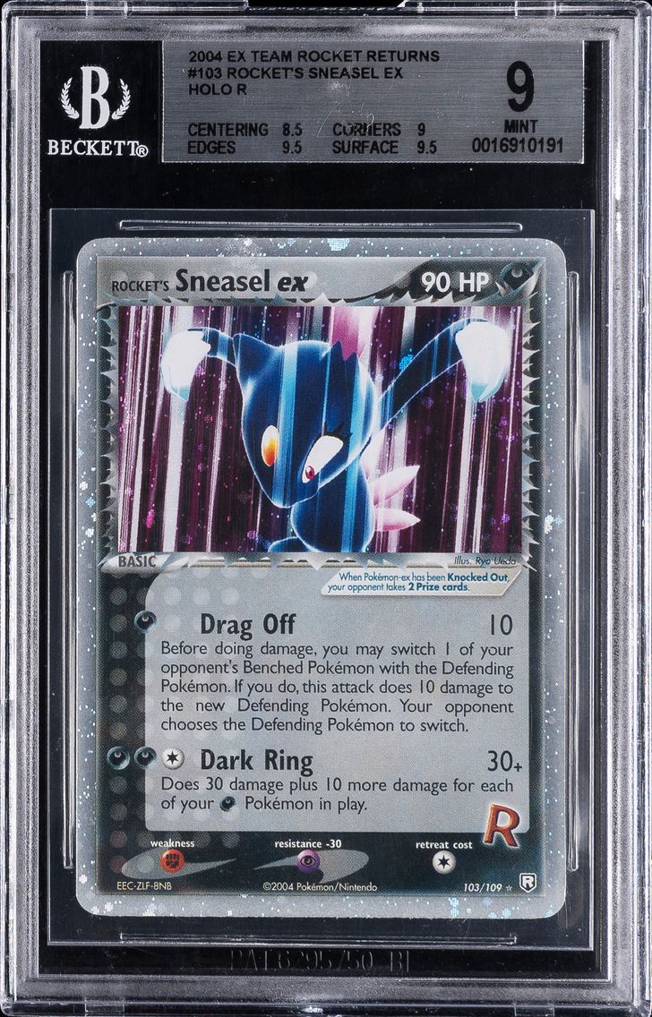 2004 #103 Rocket's Sneasel EX-Holo BGS 9 EX Team Rocket Returns Pokemon
