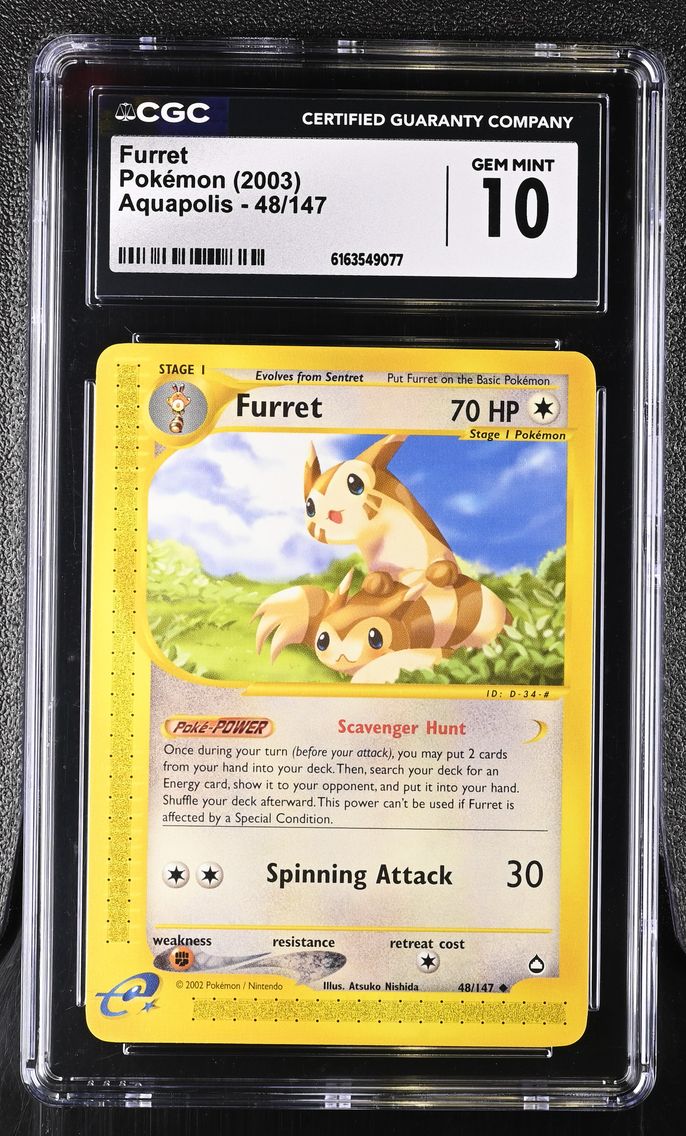 2003 #48 Furret CGC 10 Aquapolis - English