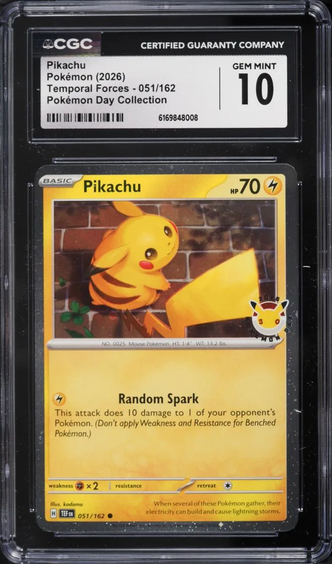 2026 Pokemon Day Collection Temporal Forces Pikachu #51 CGC 10 GEM MINT