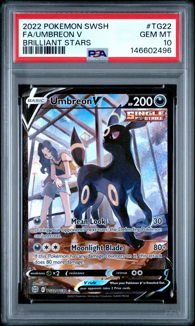 2022 #TG22 Full Art/Umbreon V PSA 10 Sword & Shield Brilliant Stars Pokemon