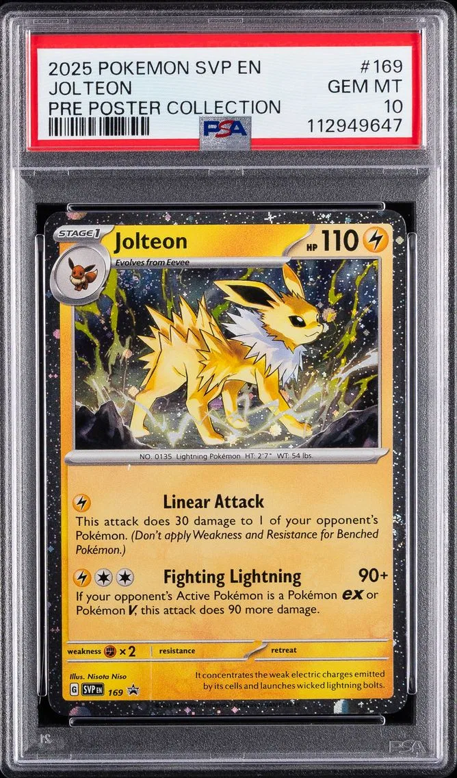 2025 #169 Jolteon PSA 10 Svp EN-SV Black Star Promo Pokemon