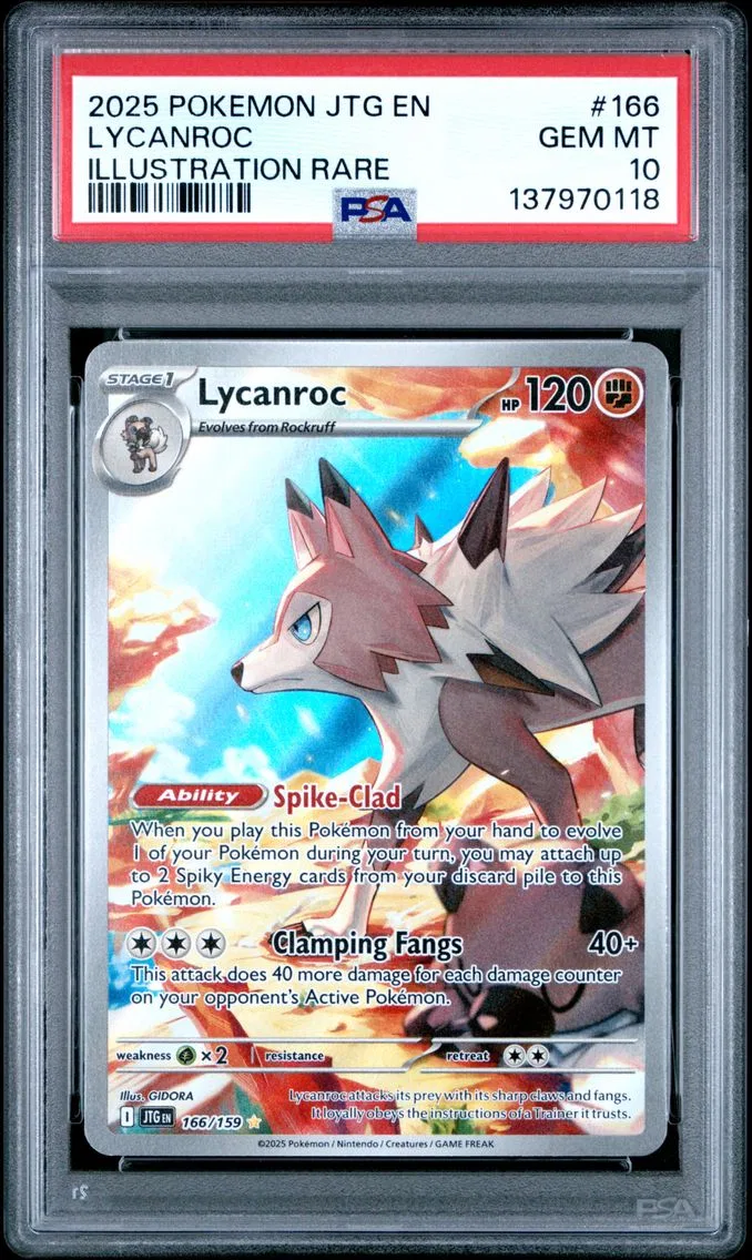 2025 #166 Lycanroc PSA 10 Jtg EN-Journey Together Pokemon