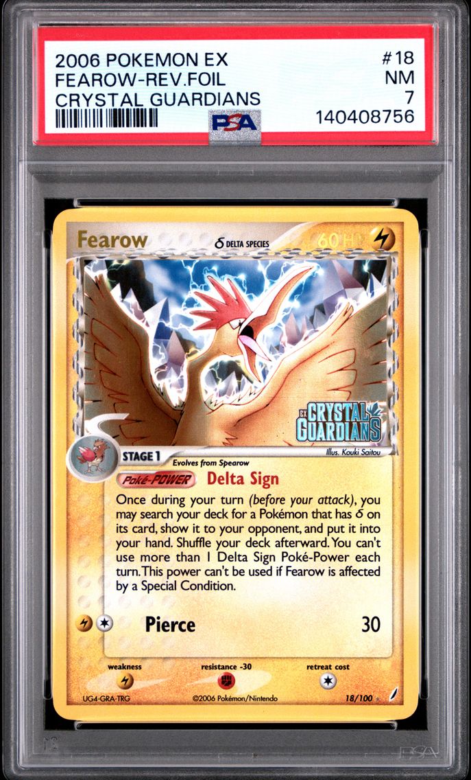 2006 #18 Fearow-Reverse Foil PSA 7 EX Crystal Guardians Pokemon