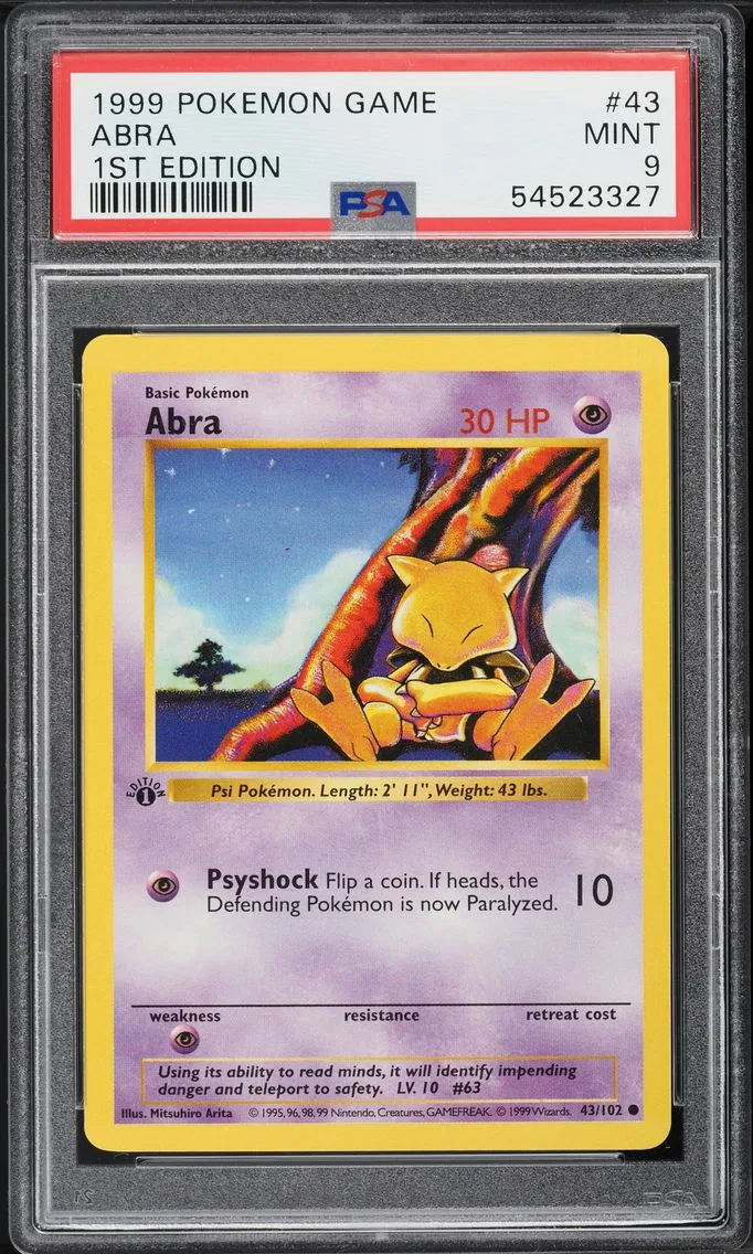 1999 #43 Abra 1st Edition PSA 9 Game Pokemon