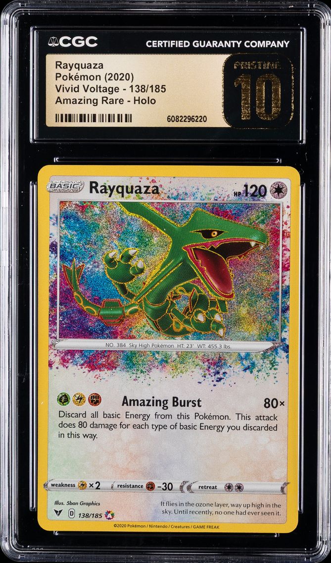 2020 #138 Rayquaza CGC 10 Pristine Sword & Shield Vivid Voltage Pokemon