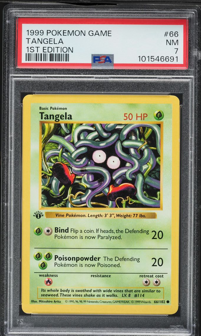 1999 #66 Tangela 1st Edition PSA 7 Game Pokemon