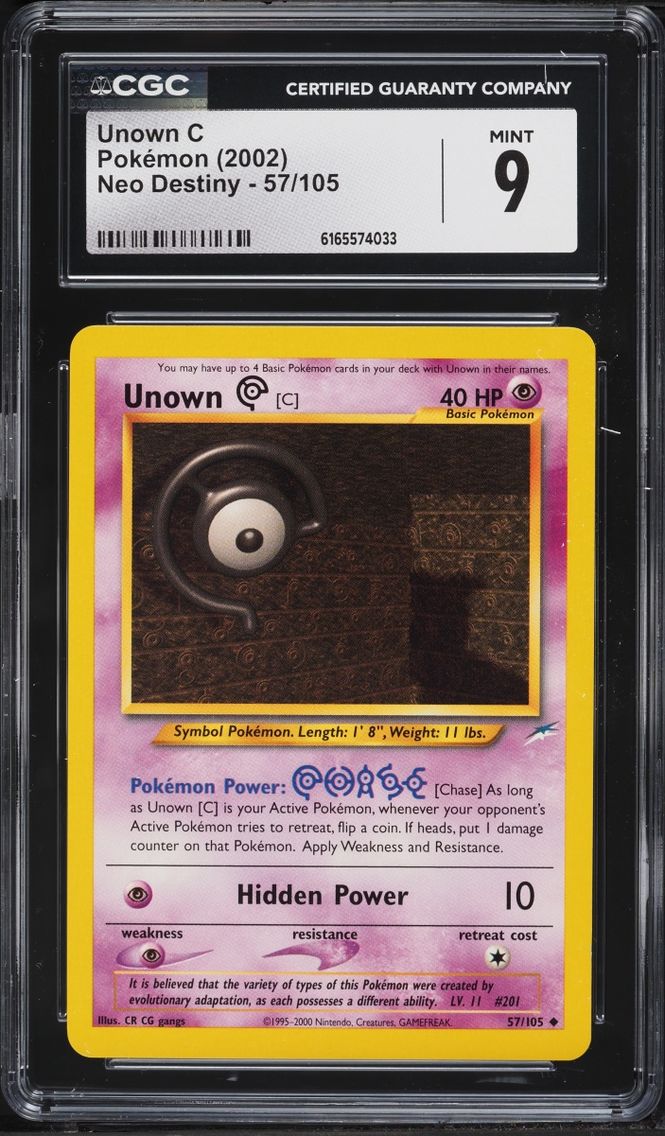 2002 Pokemon Neo Destiny Unown C #57 CGC 9 MINT