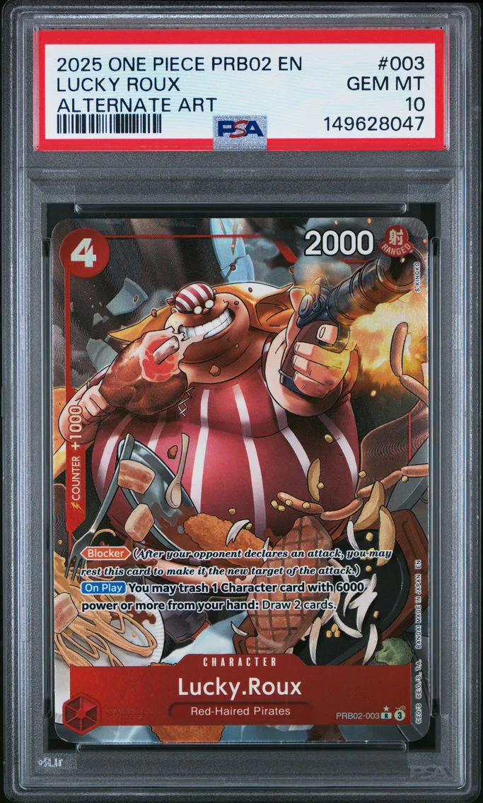 2025 #003 Lucky Roux PSA 10 One Piece PRB02-Premium Booster -One Piece Card the Best- Vol.2