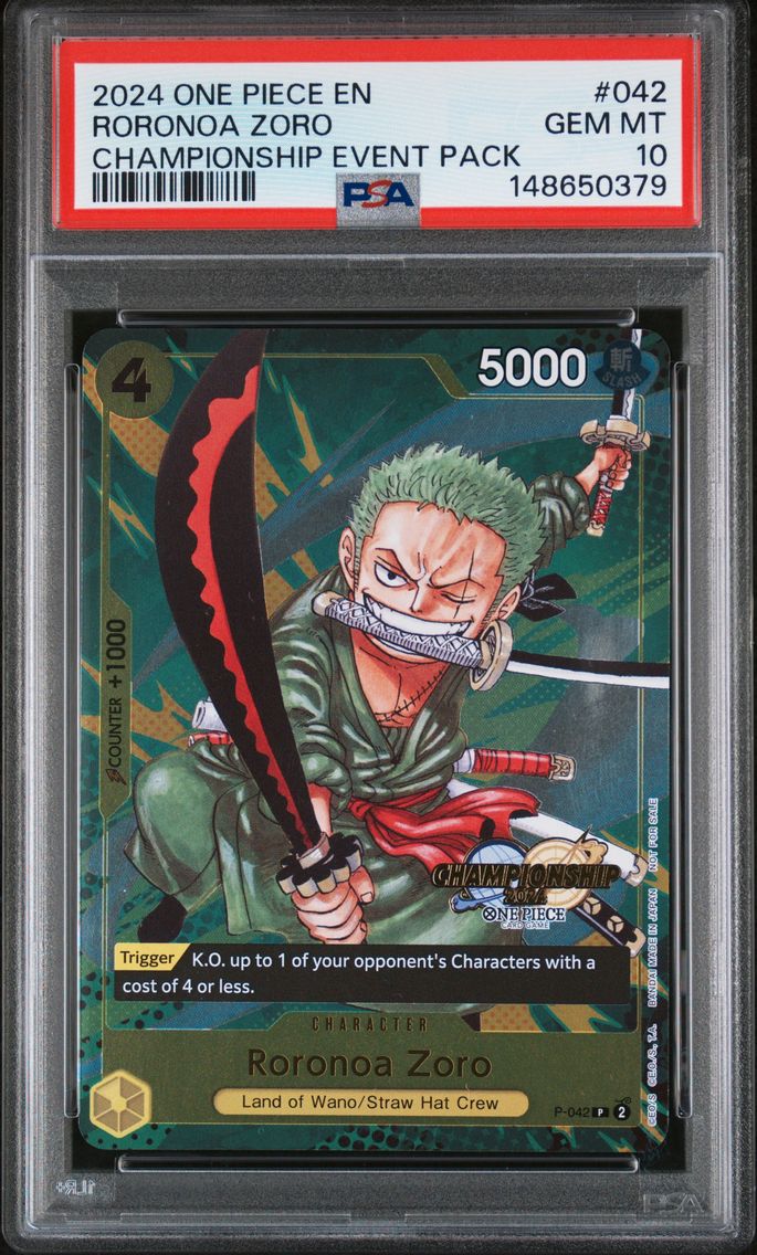 2024 #042 Roronoa Zoro PSA 10 One Piece Championship 2024 Event Pack