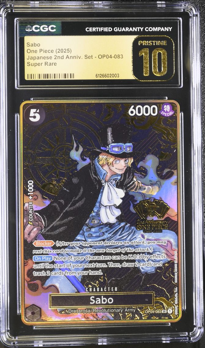 2025 #OP04-083 Sabo CGC 10 Pristine Japanese 2nd Anniversary Set - English