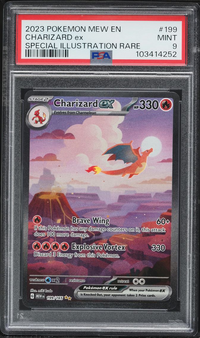 2023 #199 Charizard EX PSA 9 Mew EN-151 Pokemon