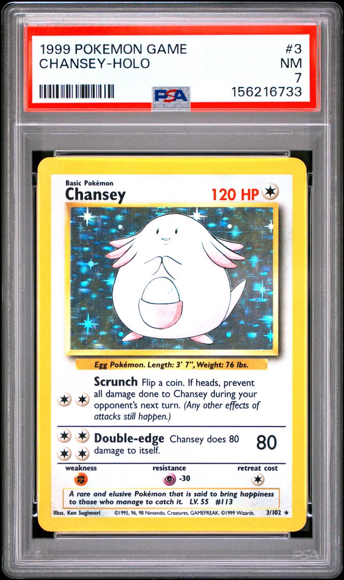1999 #3 Chansey-Holo PSA 7 Game
