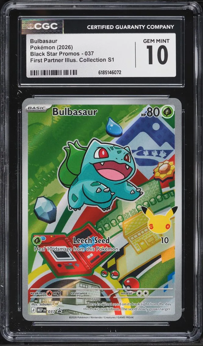 2026 #37 Bulbasaur CGC 10 Pokemon Mega Evolution Promo First Partner Illustration Full Art