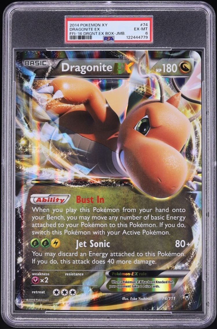 2014 Pokemon XY Furious Fists Jumbo Holo Dragonite EX #74 PSA 6 EXMT