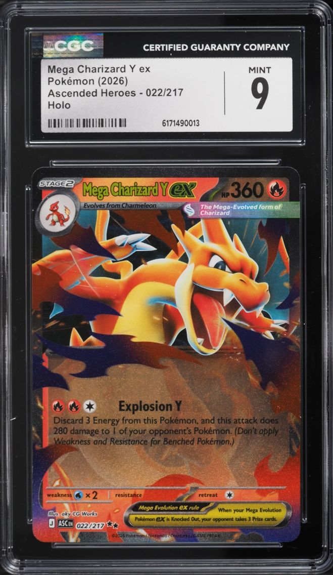 2026 Pokemon Mega Evolution Ascended Heroes Holo Mega Charizard Y Ex #22 CGC 9 MINT