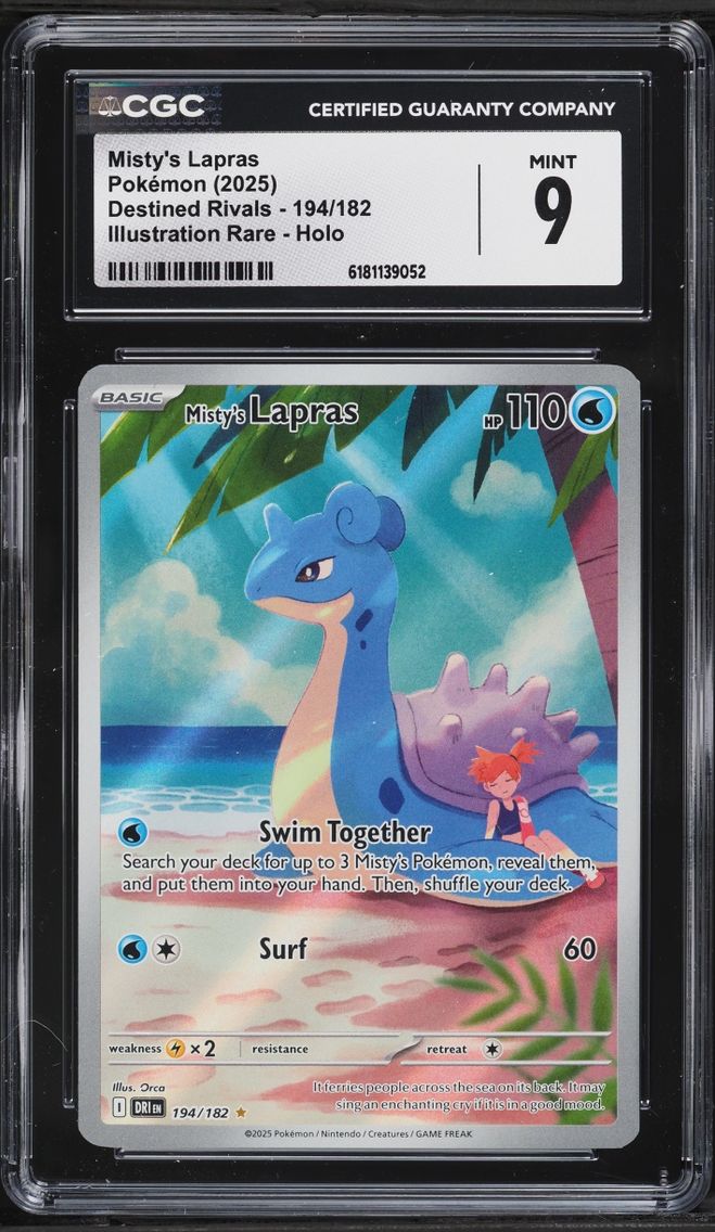 2025 Pokemon Scarlet & Violet Destined Rivals IR Misty's Lapras #194 CGC 9 MINT
