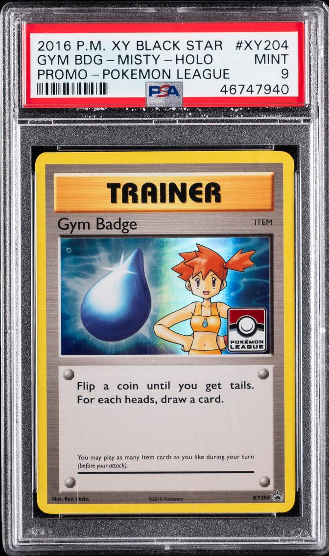 2016 #XY204 Gym Badge-Misty-Holo PSA 9 XY Black Star Promo Pokemon