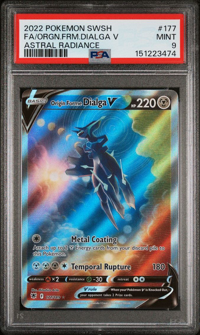 2022 #177 Full Art/Origin Forme Dialga V PSA 9 Sword & Shield Astral Radiance Pokemon
