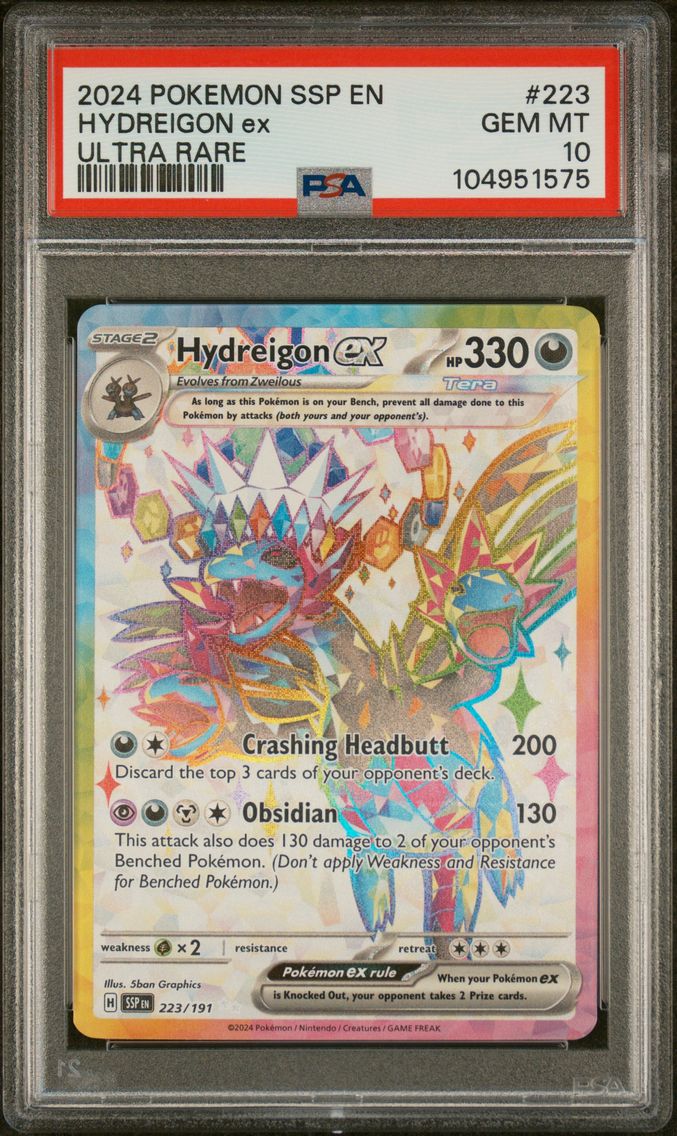 2024 #223 Hydreigon EX PSA 10 Ssp EN-Surging Sparks Pokemon